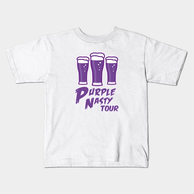 Purple Nasty Tour Kids T-Shirt by dizzycat-biz